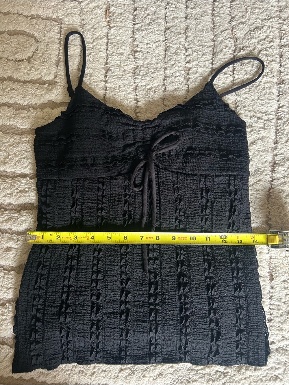 Black Ruffled Tank Top - Picture 5 of 5